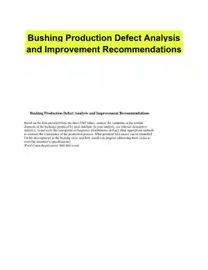 Bushing Production Defect Analysis and Improvement Recommendations