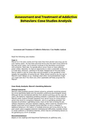 Assessment and Treatment of Addictive Behaviors: Case Studies Analysis