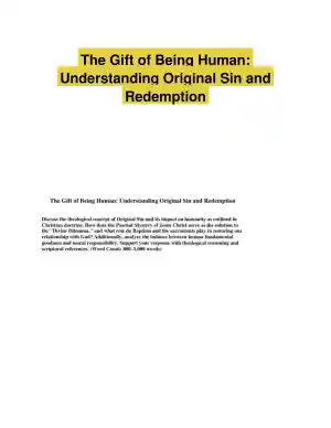 The Gift of Being Human: Understanding Original Sin and Redemption