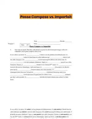 Passe Compose vs. Imparfait
