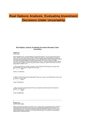 Real Options Analysis: Evaluating Investment Decisions Under Uncertainty