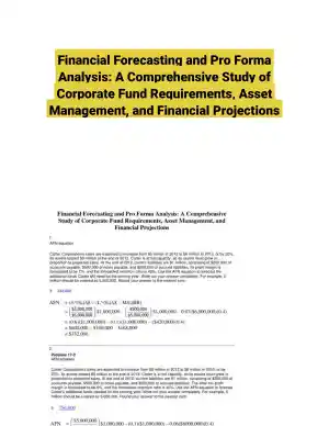 Financial Forecasting and Pro Forma Analysis