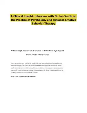 A Clinical Insight: Interview with Dr. Ian Smith on the Practice of Psychology and Rational-Emotive Behavior Therapy
