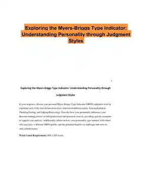 Exploring the Myers-Briggs Type Indicator: Understanding Personality through Judgment Styles