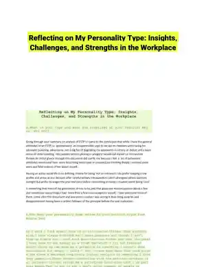 Reflecting on My Personality Type: Insights, Challenges, and Strengths in the Workplace