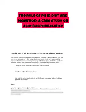 The Role of pH in Diet and Digestion: A Case Study on Acid-Base Imbalance