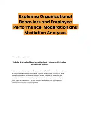 Exploring Organizational Behaviors and Employee Performance: Moderation and Mediation Analyses