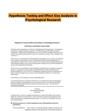 Hypothesis Testing and Effect Size Analysis in Psychological Research
