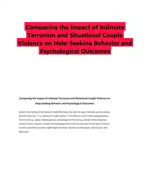 Comparing the Impact of Intimate Terrorism and Situational Couple Violence on Help-Seeking Behavior and Psychological Outcomes