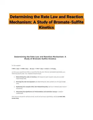 Determining the Rate Law and Reaction Mechanism: A Study of Bromate-Sulfite Kinetics
