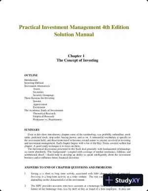 Practical Investment Management 4th Edition Solution Manual