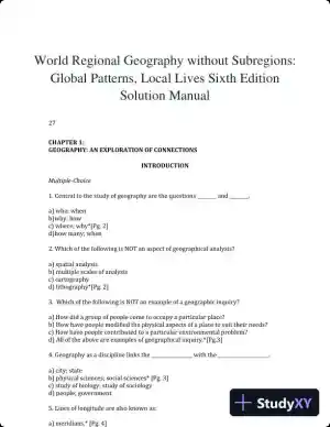 World Regional Geography without Subregions: Global Patterns, Local Lives Sixth Edition Solution Manual
