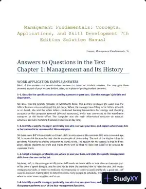 Management Fundamentals: Concepts, Applications, and Skill Development 7th Edition Solution Manual