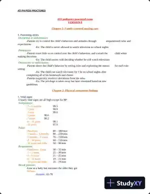 ATI PN Pediatrics Proctored Exam Version 8 with Answers (166 Solved Questions)