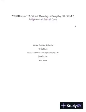 2023 IHuman 115 Critical Thinking in Everyday Life Week 5 Assignment (1 Solved Case)