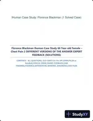 IHuman Case Study: Florence Blackman (1 Solved Case)
