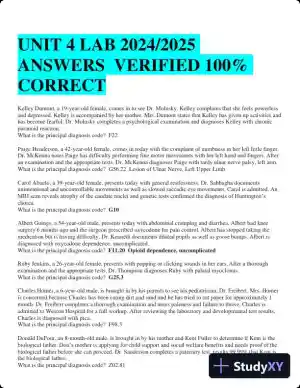 2024-2025 Unit 4 Lab Practice Exam with Answers (54 Solved Questions)