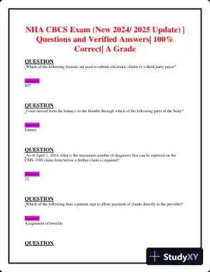 2024-2025 NHA CBCS Exam with Answers (222 Solved Questions)