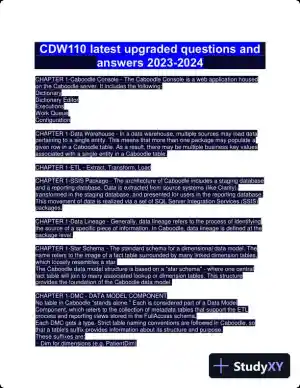 2023-2024 CDW110 Pracice Exam with Answers (120 Solved Questions)