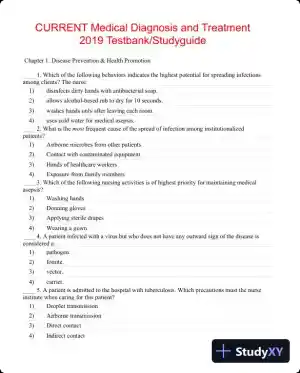 CURRENT Medical Diagnosis and Treatment 2019 58th Edition Test Bank