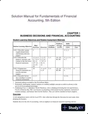 Solution Manual for Fundamentals of Financial Accounting, 5th Edition