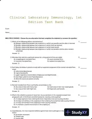 Clinical Laboratory Immunology, 1st Edition Test Bank