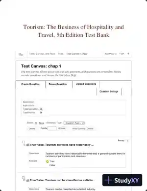 Tourism: The Business of Hospitality and Travel, 5th Edition Test Bank