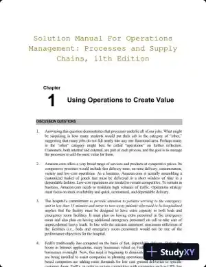 Solution Manual For Operations Management: Processes and Supply Chains, 11th Edition
