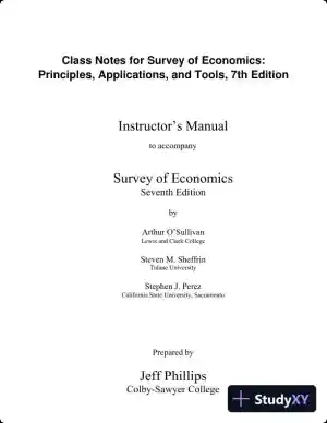 Class Notes for Survey of Economics: Principles, Applications, and Tools, 7th Edition