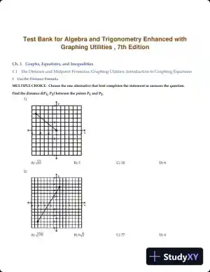 Test Bank for Algebra and Trigonometry Enhanced with Graphing Utilities , 7th Edition