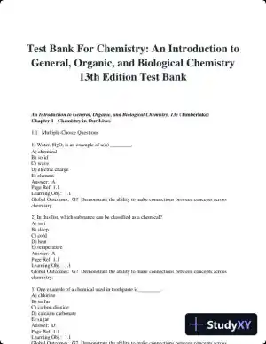 Test Bank For Chemistry: An Introduction to General, Organic, and Biological Chemistry 13th Edition Test Bank
