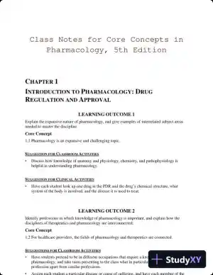 Class Notes for Core Concepts in Pharmacology, 5th Edition
