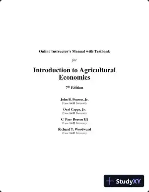 Solution Manual for Introduction to Agricultural Economics, 7th Edition