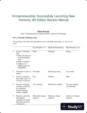 Entrepreneurship: Successfully Launching New Ventures, 6th Edition Solution Manual