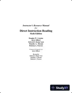 Solution Manual for Direct Instruction Reading, 3rd Edition