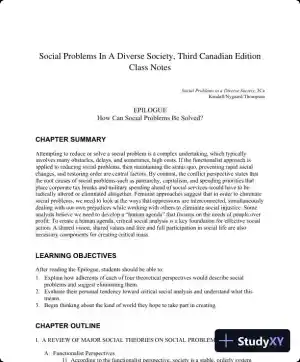 Social Problems In A Diverse Society, Third Canadian Edition Lecture Notes