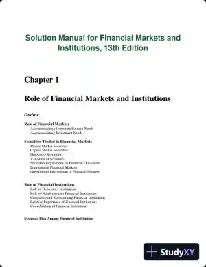 Solution Manual for Financial Markets and Institutions, 13th Edition