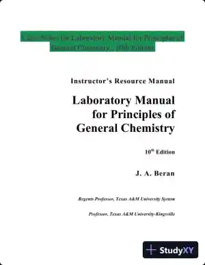 Lecture Notes for Laboratory Manual for Principles of General Chemistry , 10th Edition