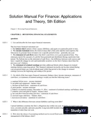 Solution Manual For Finance: Applications and Theory, 5th Edition