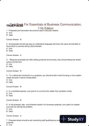 Test Bank For Essentials of Business Communication, 11th Edition