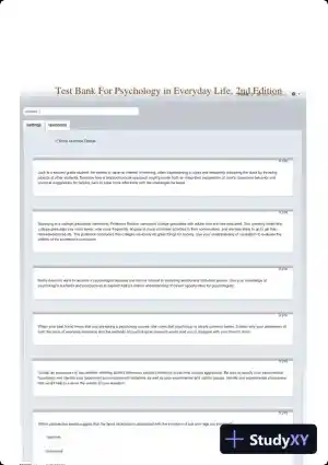 Test Bank For Psychology in Everyday Life, 2nd Edition
