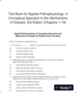 Test Bank for Applied Pathophysiology: A Conceptual Approach to the Mechanisms of Disease, 3rd Edition (Chapters 1-18)