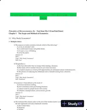 Principles of Economics, 9th Edition Test Bank